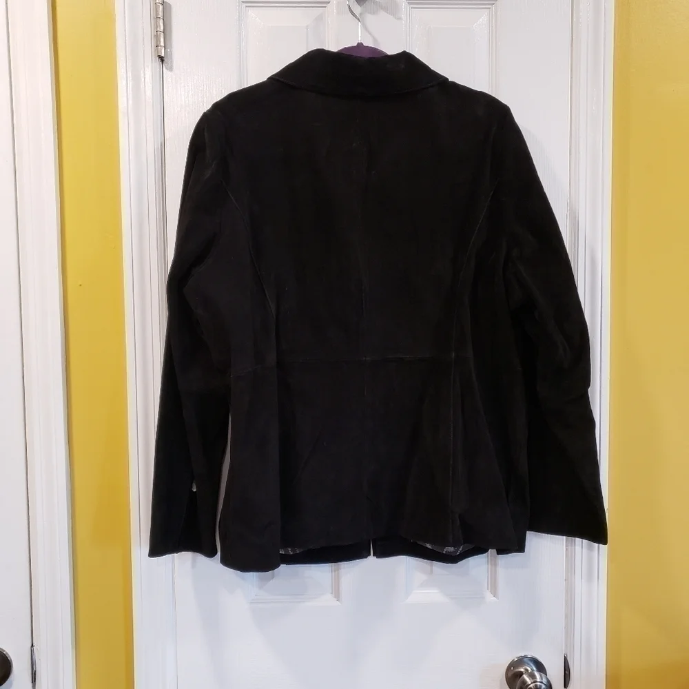 DENNIS Basso XL Black Suede Leather jacket - Picture 2 of 11